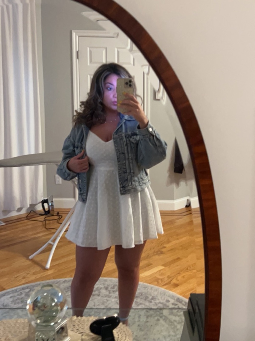 Windsor Cute Thing White Eyelet Tie-Back Skater Mini Dress